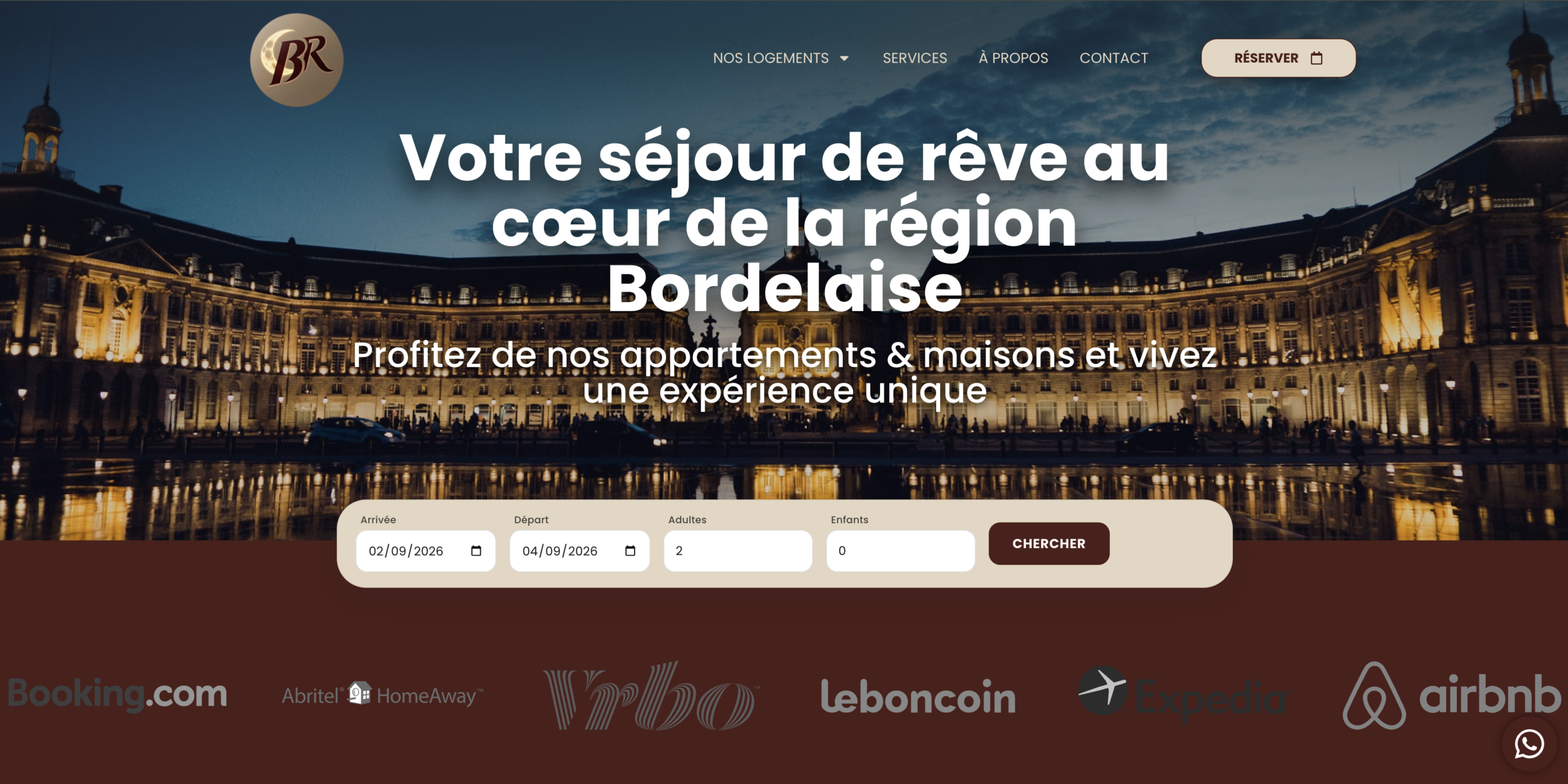 Aperçu complet du site Burdireve Conciergerie